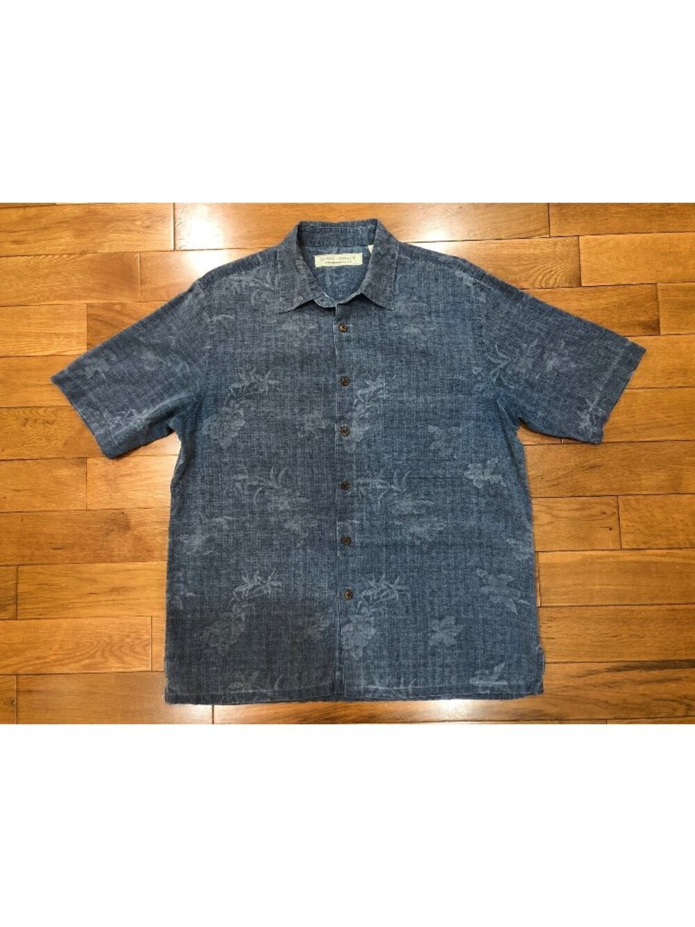 Island Republic 100% Silk Short Sleeve Button Front Shirt Coastal Resort Wear-M